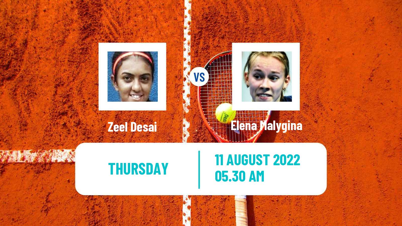 Tennis ITF Tournaments Zeel Desai - Elena Malygina