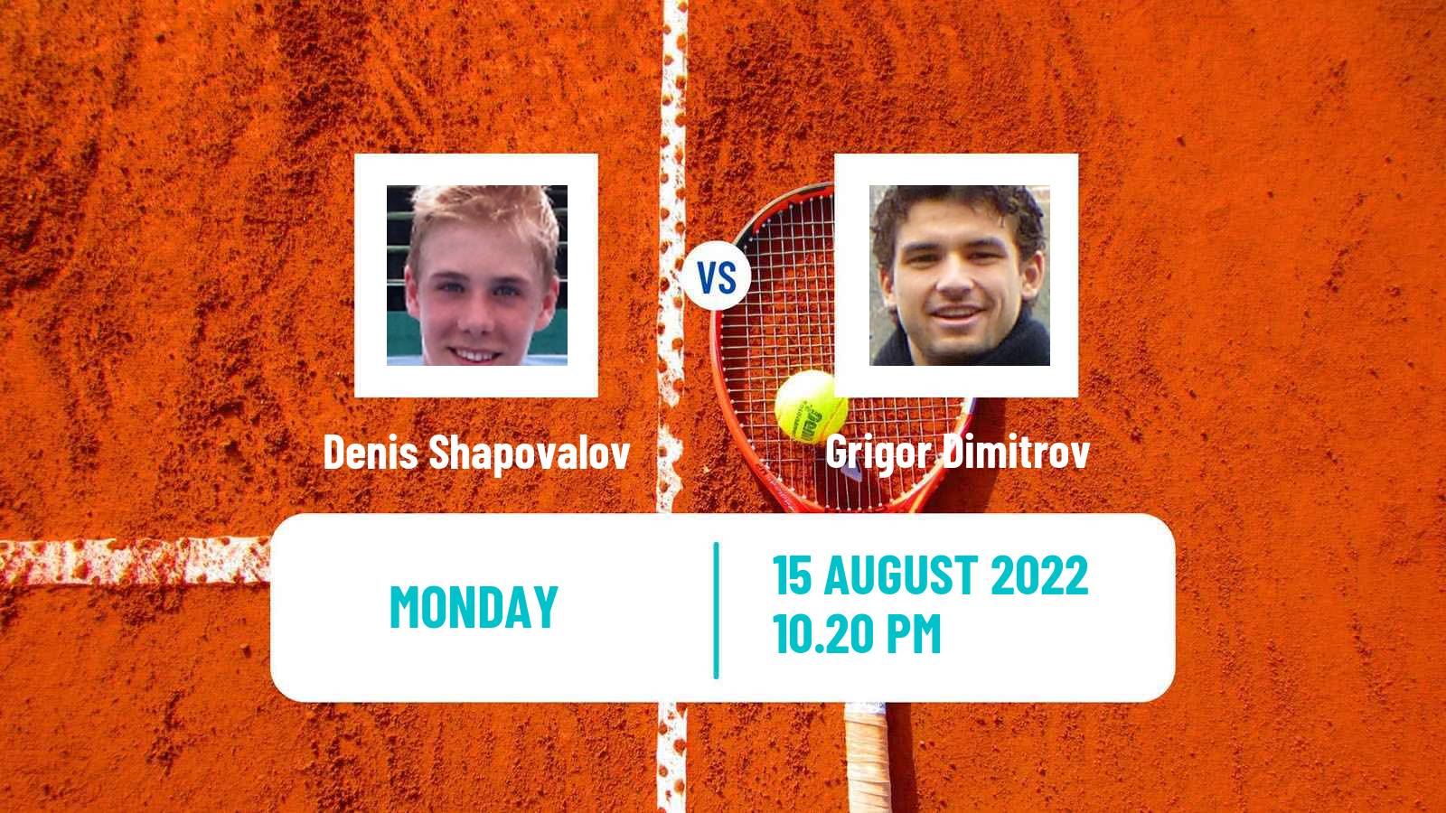 Tennis ATP Cincinnati Denis Shapovalov - Grigor Dimitrov