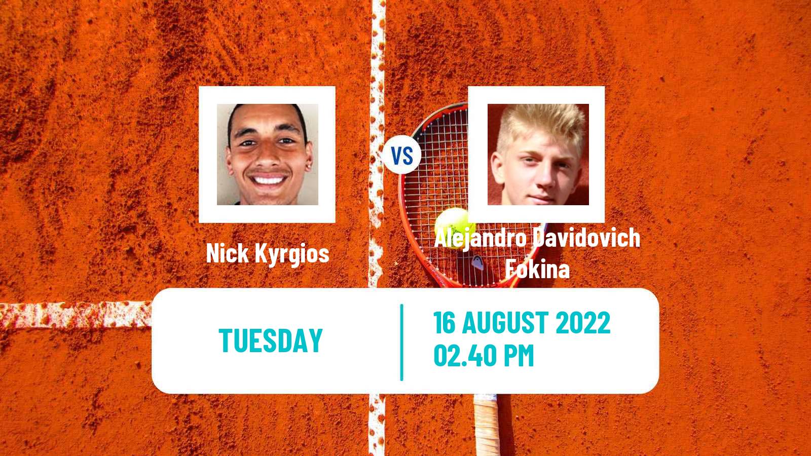 Tennis ATP Cincinnati Nick Kyrgios - Alejandro Davidovich Fokina