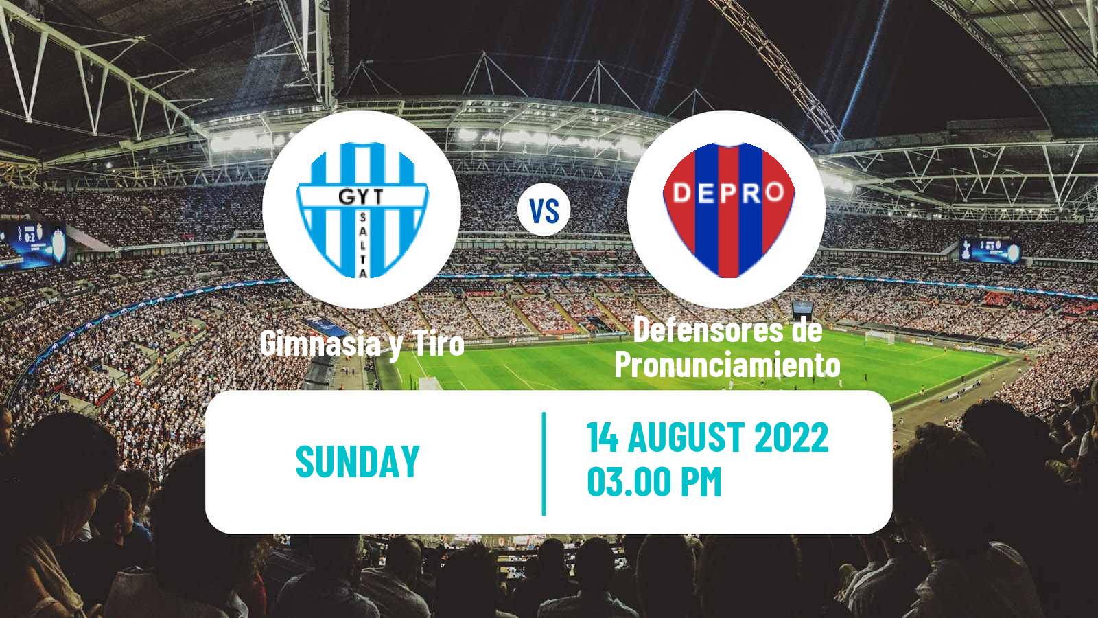 Soccer Argentinian Torneo Federal Gimnasia y Tiro - Defensores de Pronunciamiento