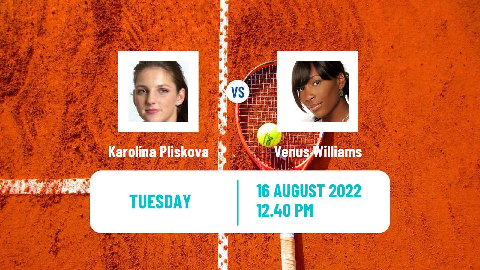 Tennis WTA Cincinnati Karolina Pliskova - Venus Williams