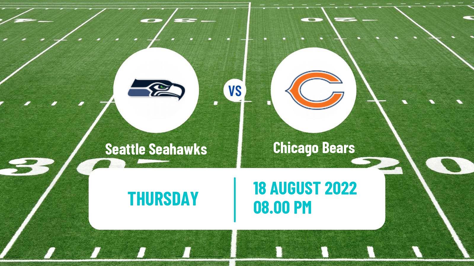 American football NFL Seattle Seahawks - Chicago Bears