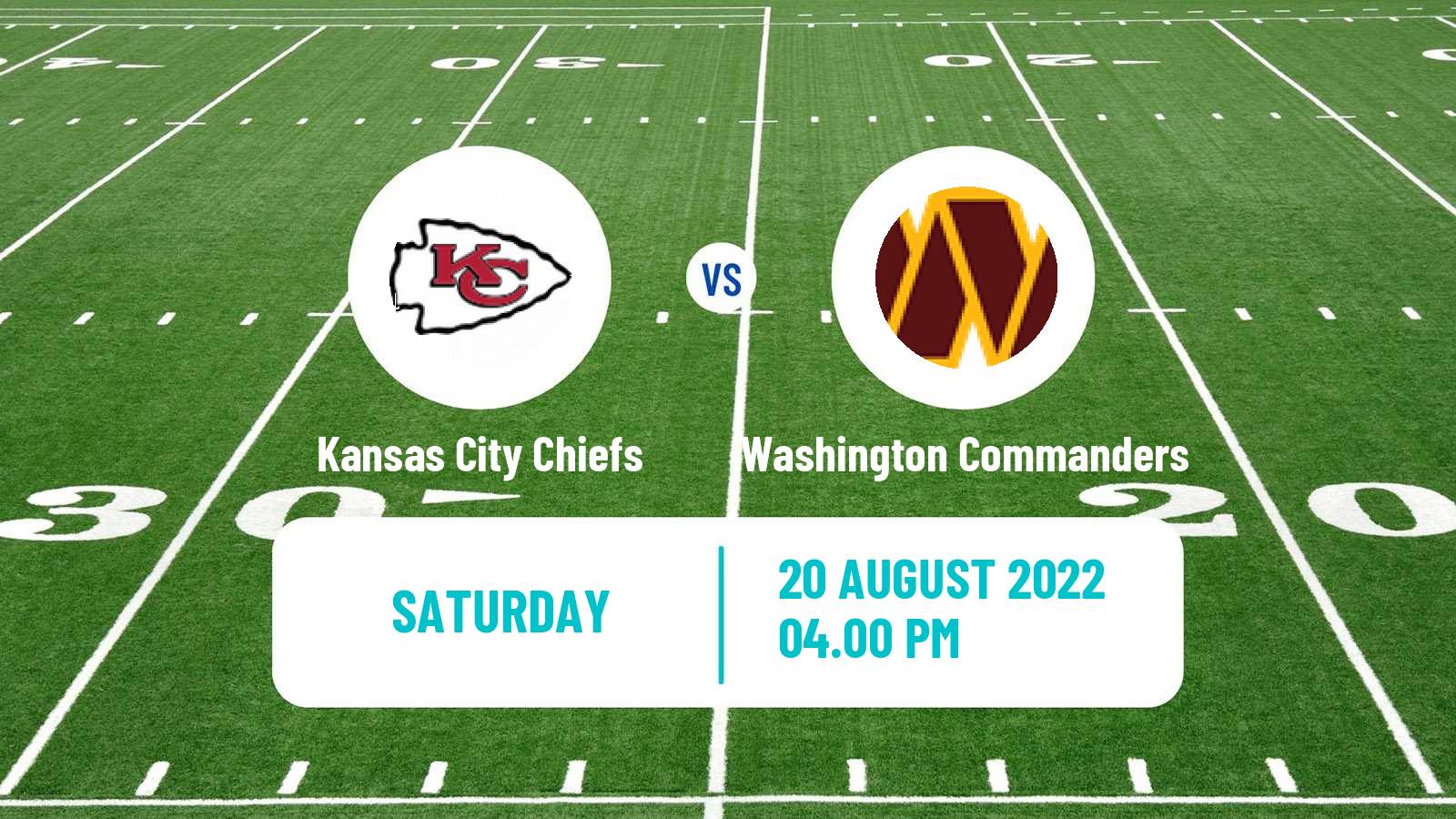 American football NFL Kansas City Chiefs - Washington Commanders