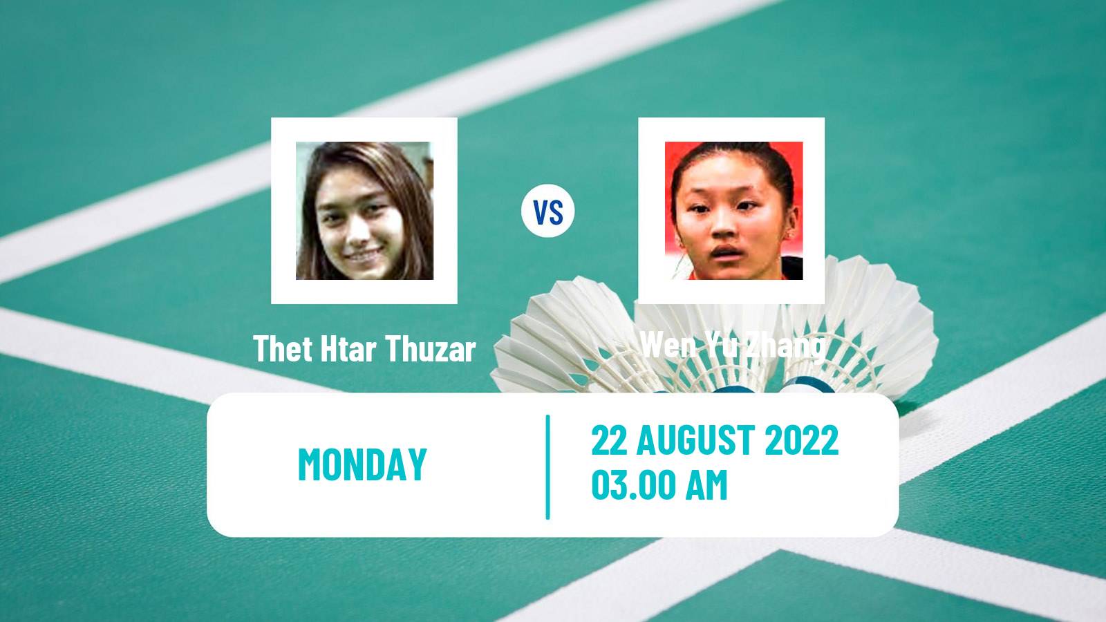 Badminton Badminton Thet Htar Thuzar - Wen Yu Zhang