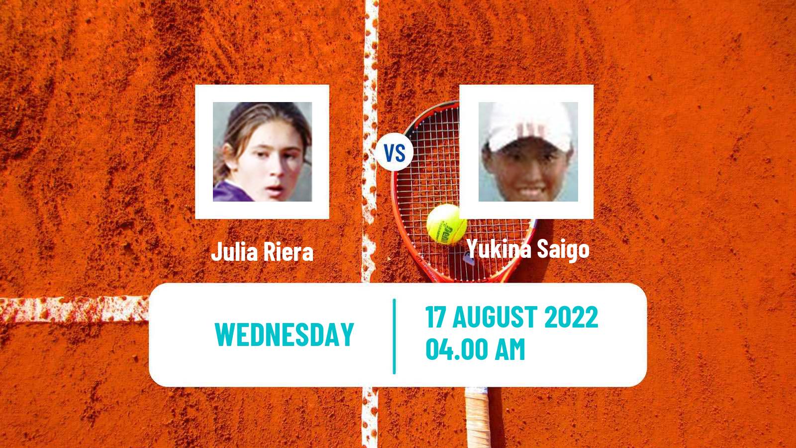 Tennis ITF Tournaments Julia Riera - Yukina Saigo