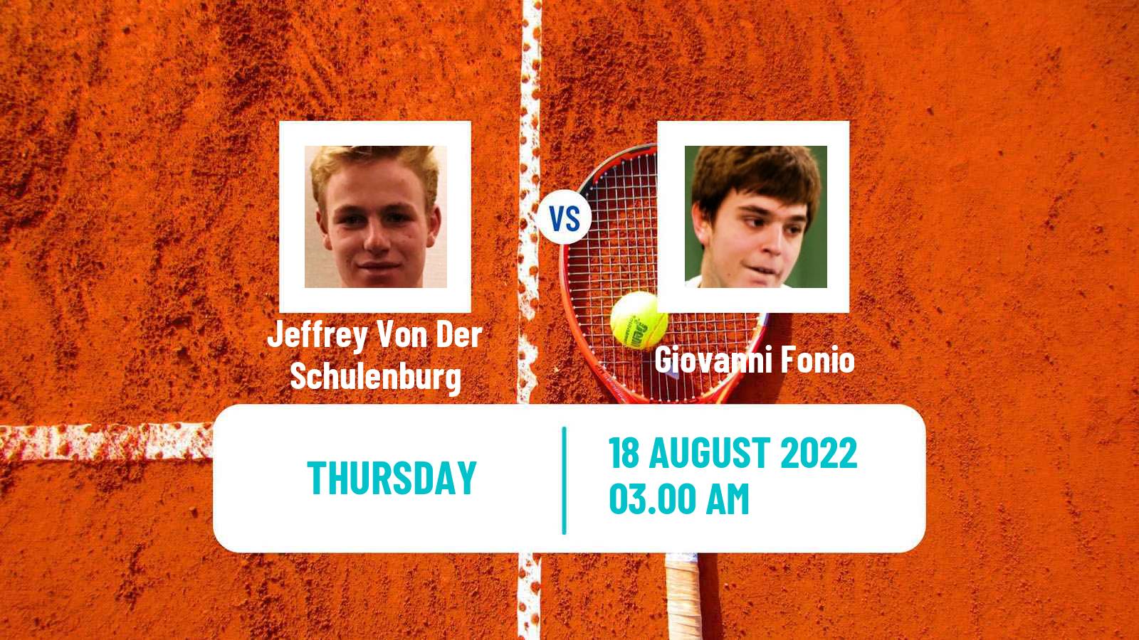 Tennis ITF Tournaments Jeffrey Von Der Schulenburg - Giovanni Fonio