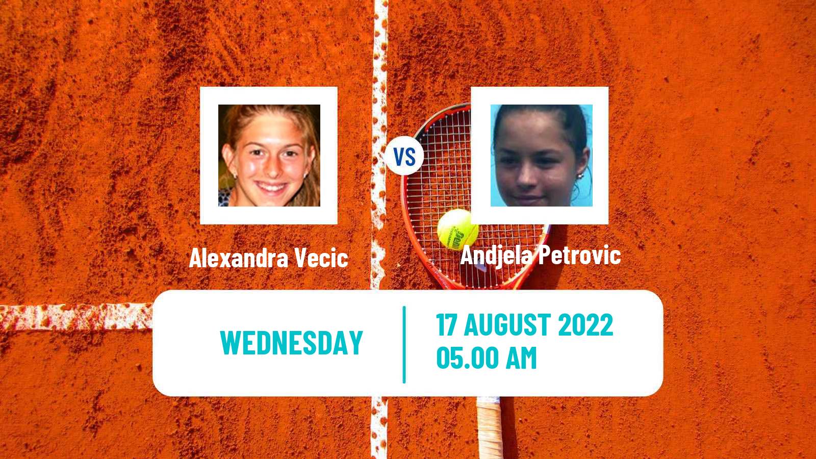 Tennis ITF Tournaments Alexandra Vecic - Andjela Petrovic