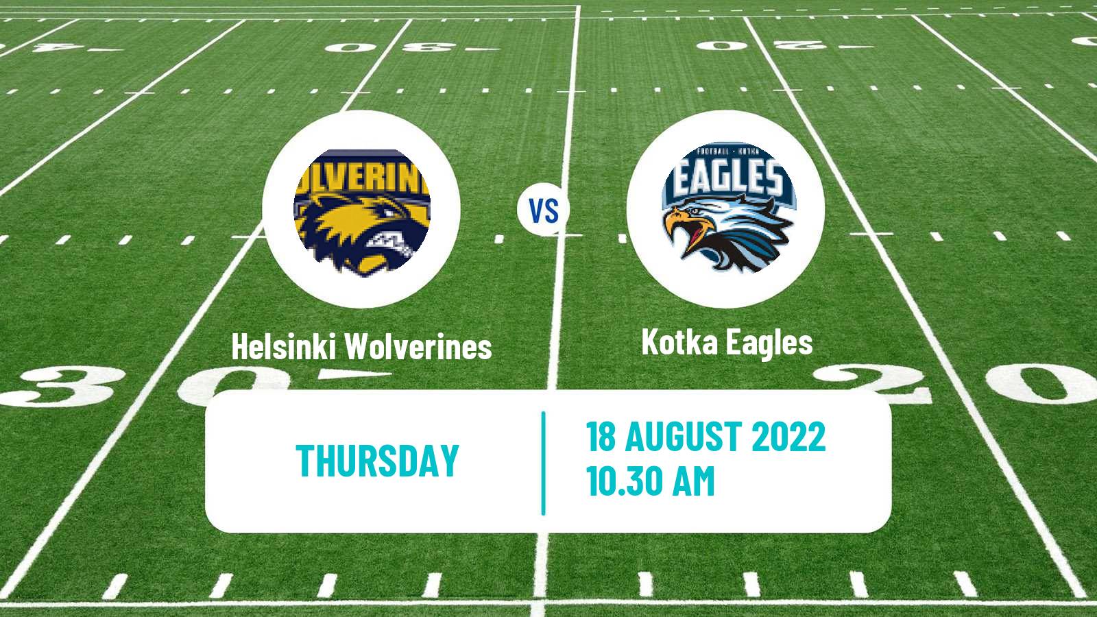 American football Finnish Vaahteraliiga Helsinki Wolverines - Kotka Eagles