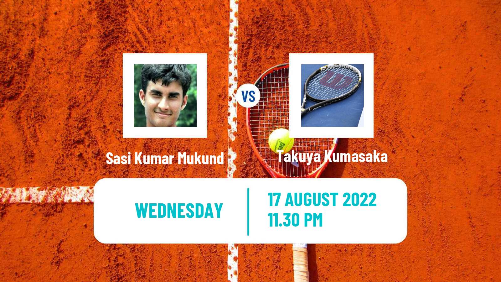 Tennis ITF Tournaments Mukund Sasikumar - Takuya Kumasaka