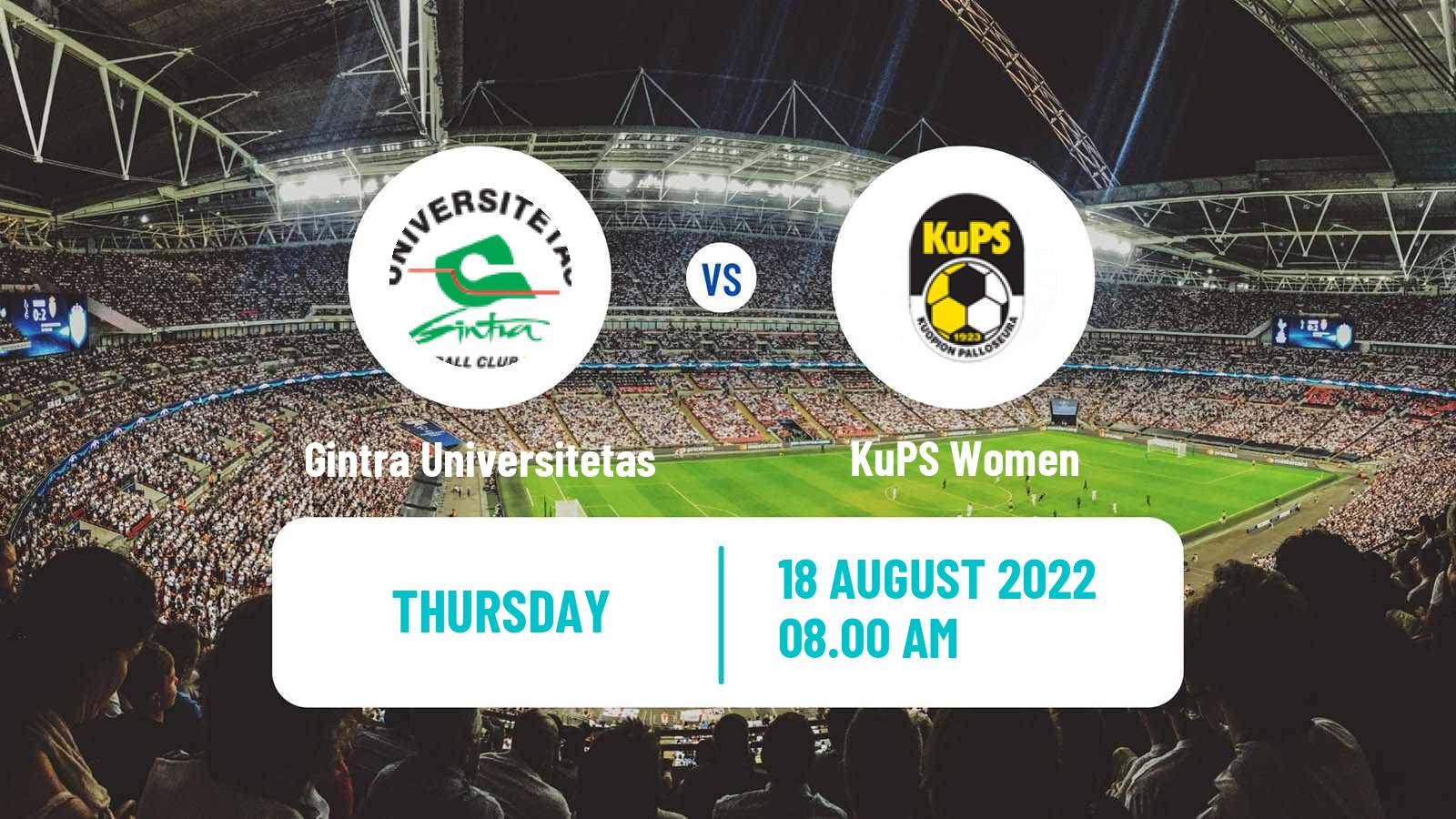 Soccer UEFA Champions League Women Gintra Universitetas - KuPS