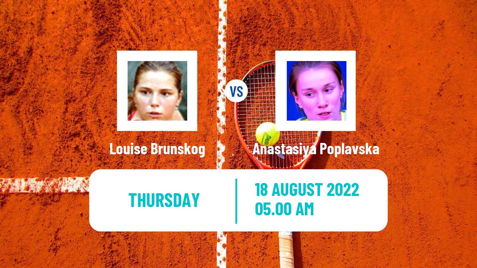 Tennis ITF Tournaments Louise Brunskog - Anastasiya Poplavska