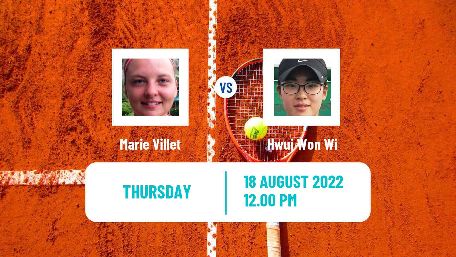 Tennis ITF Tournaments Marie Villet - Hwui Won Wi