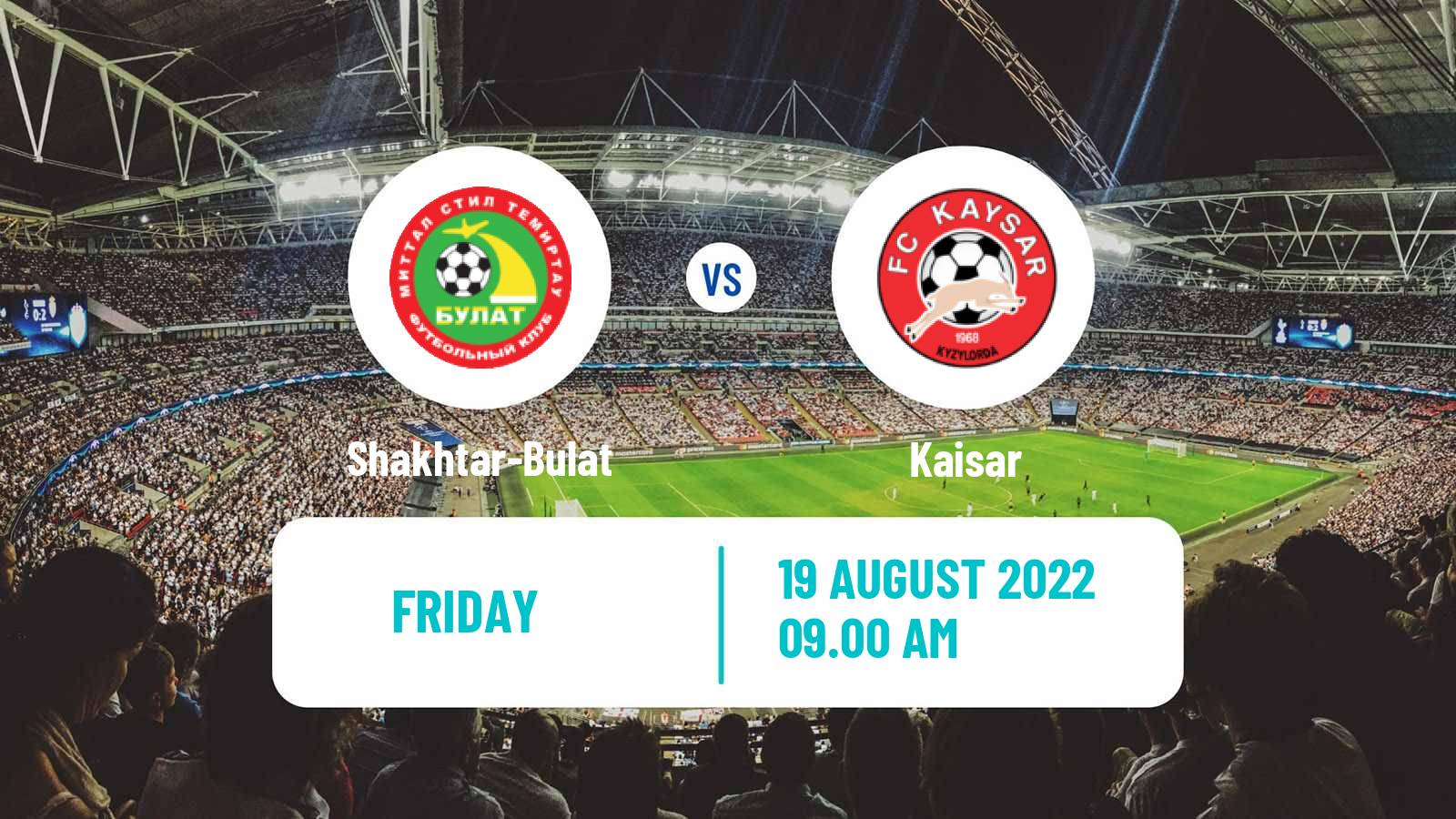 Soccer Kazakh First Division Shakhtar-Bulat - Kaisar
