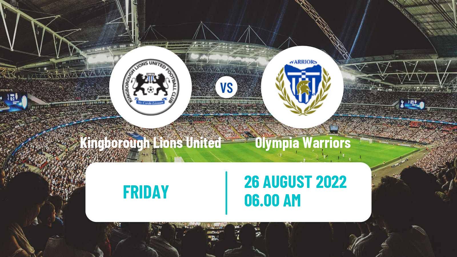 Soccer Australian NPL Tasmania Kingborough Lions United - Olympia Warriors