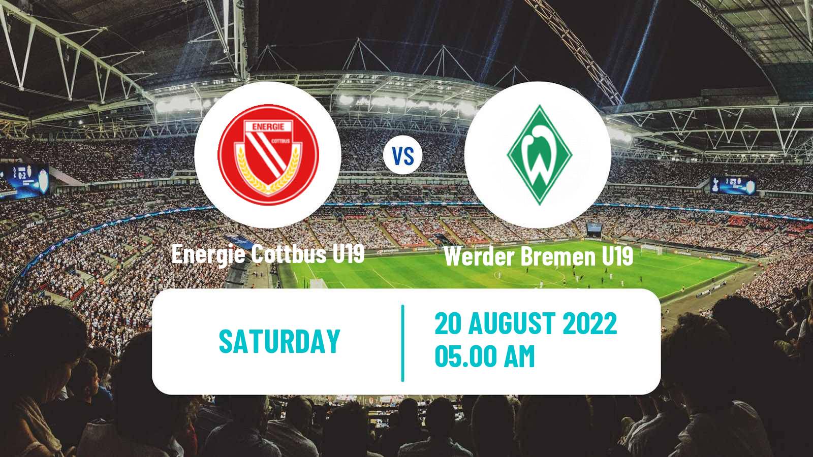 Soccer German Junioren Bundesliga North Energie Cottbus U19 - Werder Bremen U19