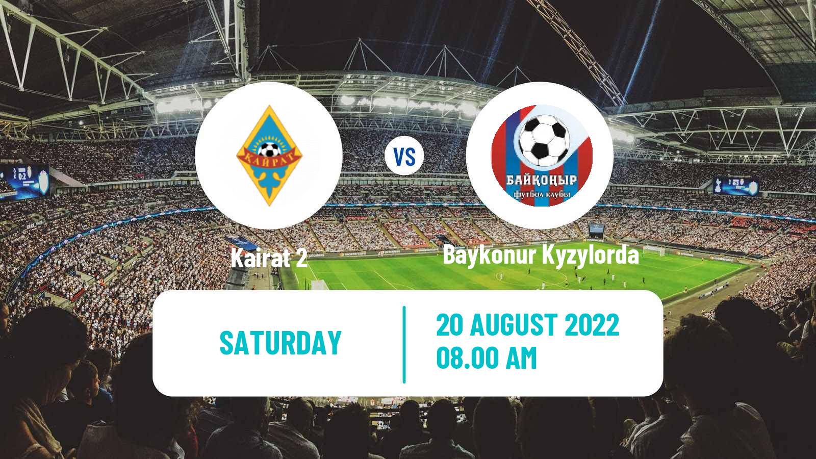 Soccer Kazakh First Division Kairat 2 - Baykonur Kyzylorda
