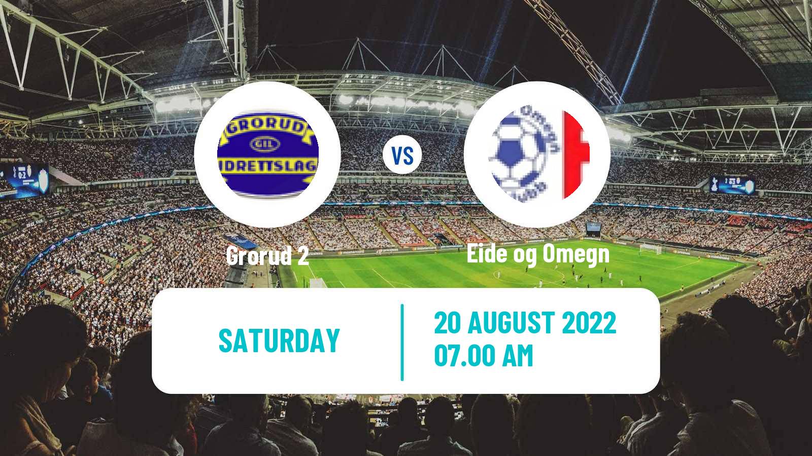 Soccer Norwegian Division 3 - Group 1 Grorud 2 - Eide og Omegn