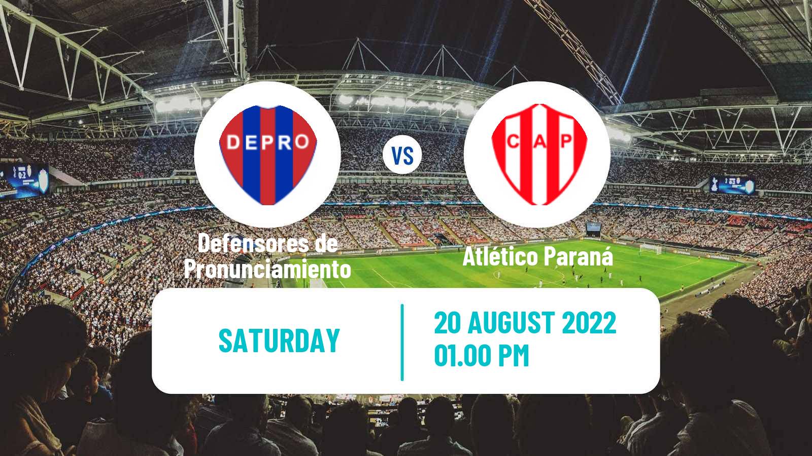 Soccer Argentinian Torneo Federal Defensores de Pronunciamiento - Atlético Paraná