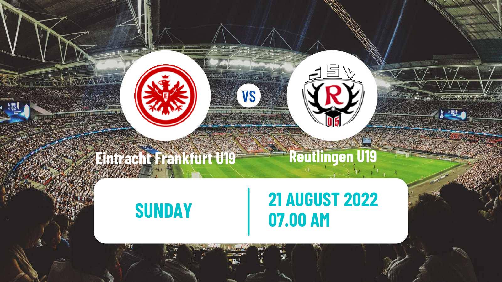 Soccer German Junioren Bundesliga South Eintracht Frankfurt U19 - Reutlingen U19