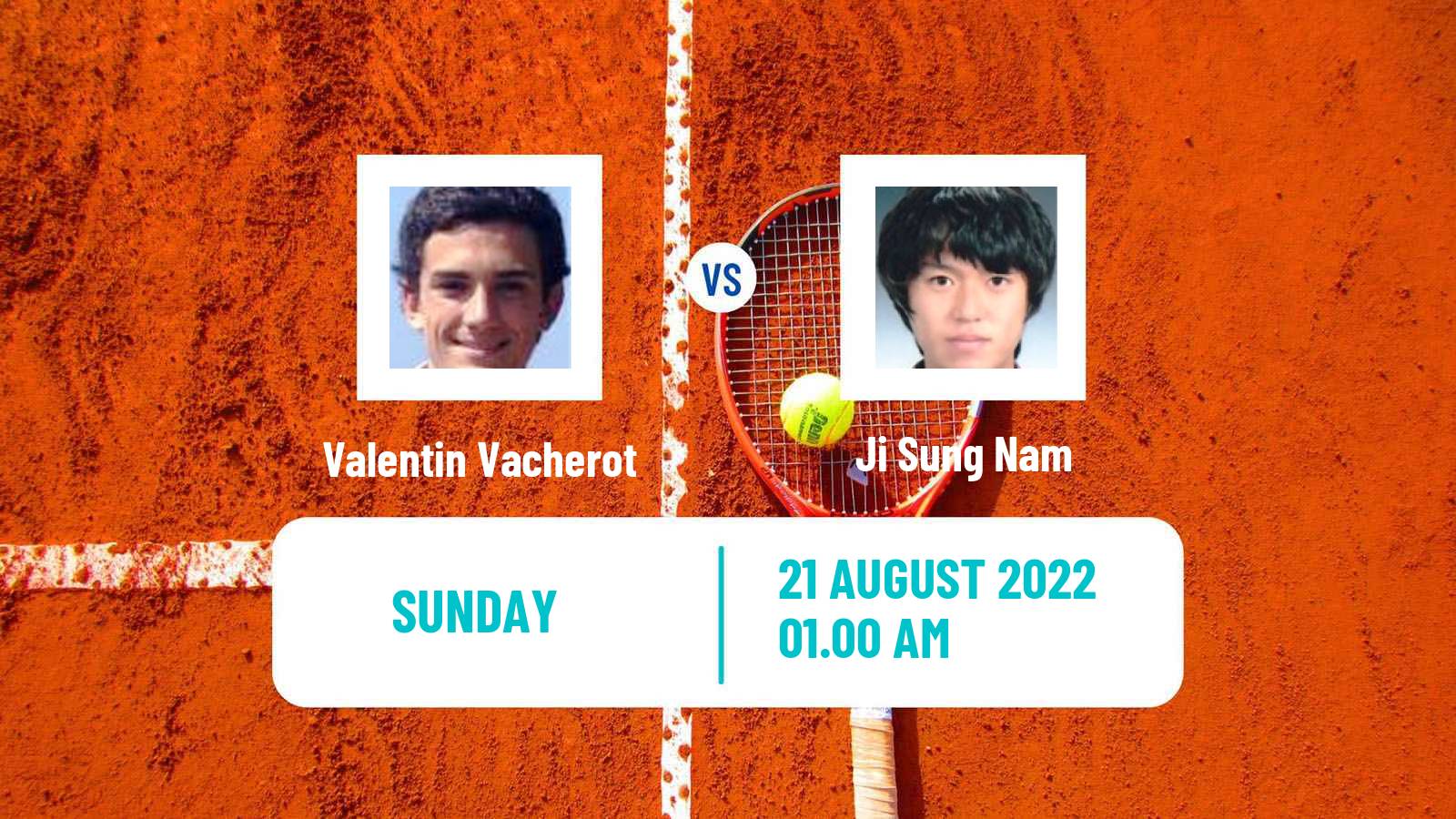 Tennis ATP Challenger Valentin Vacherot - Ji Sung Nam