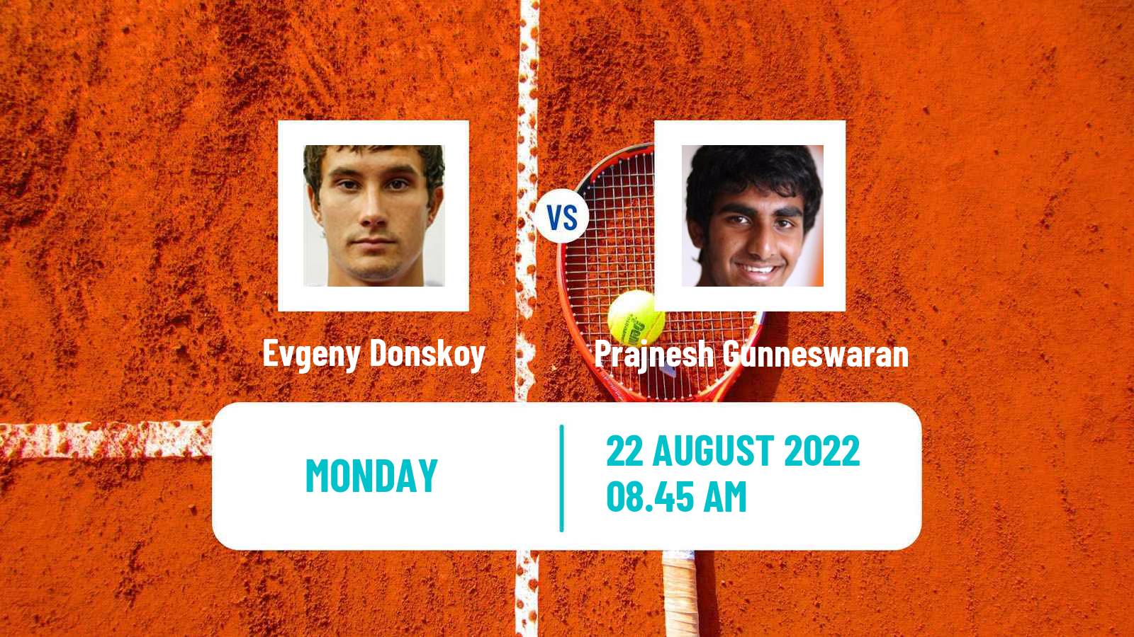 Tennis ATP Challenger Evgeny Donskoy - Prajnesh Gunneswaran
