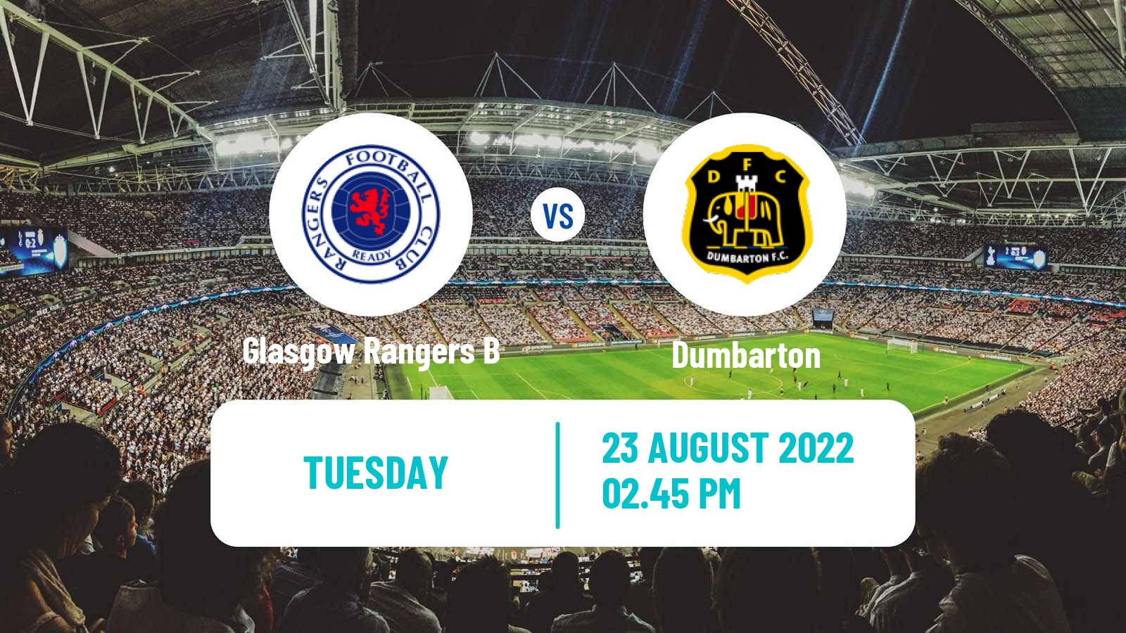 Soccer Scottish Challenge Cup Glasgow Rangers B - Dumbarton