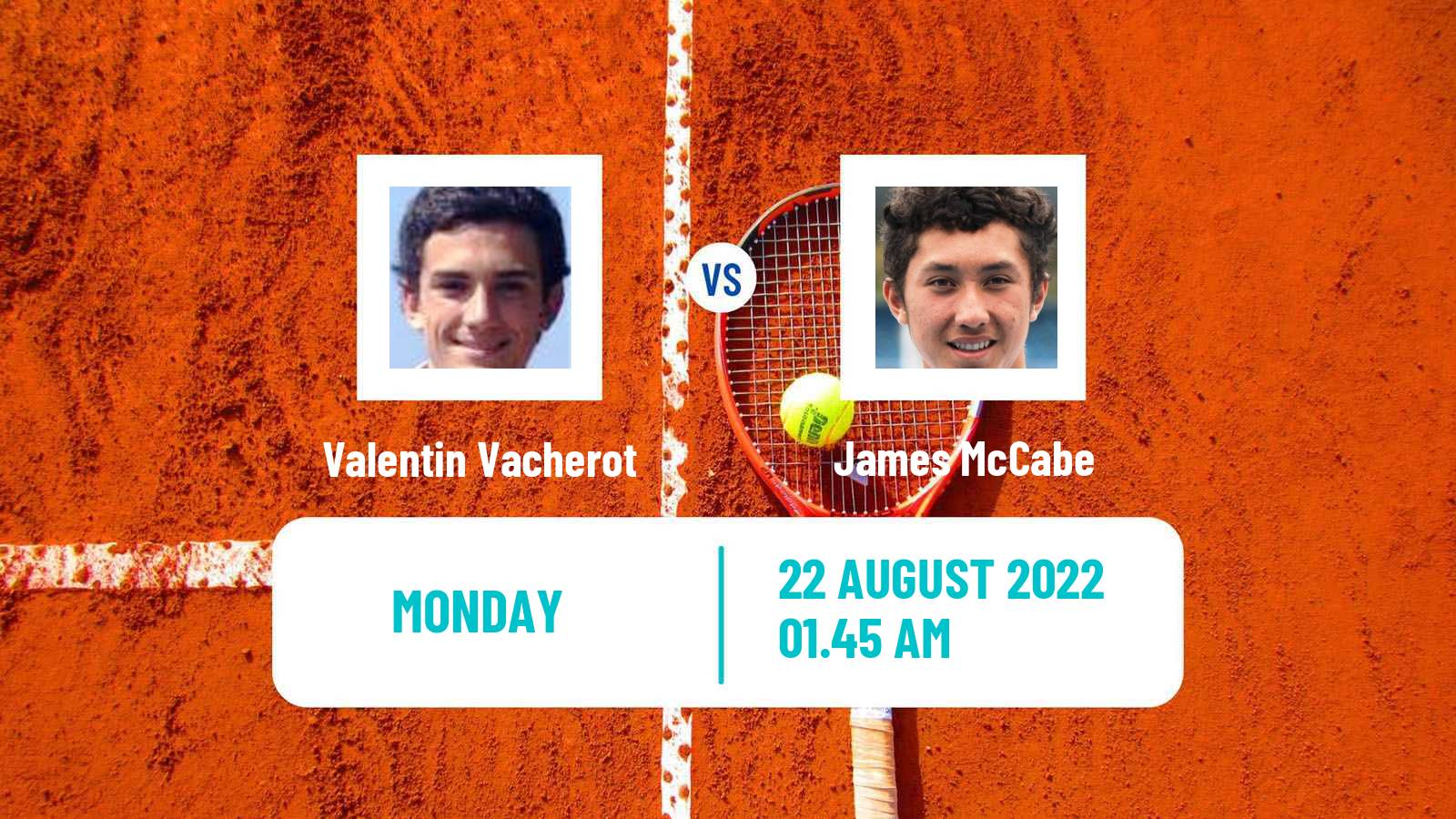 Tennis ATP Challenger Valentin Vacherot - James McCabe