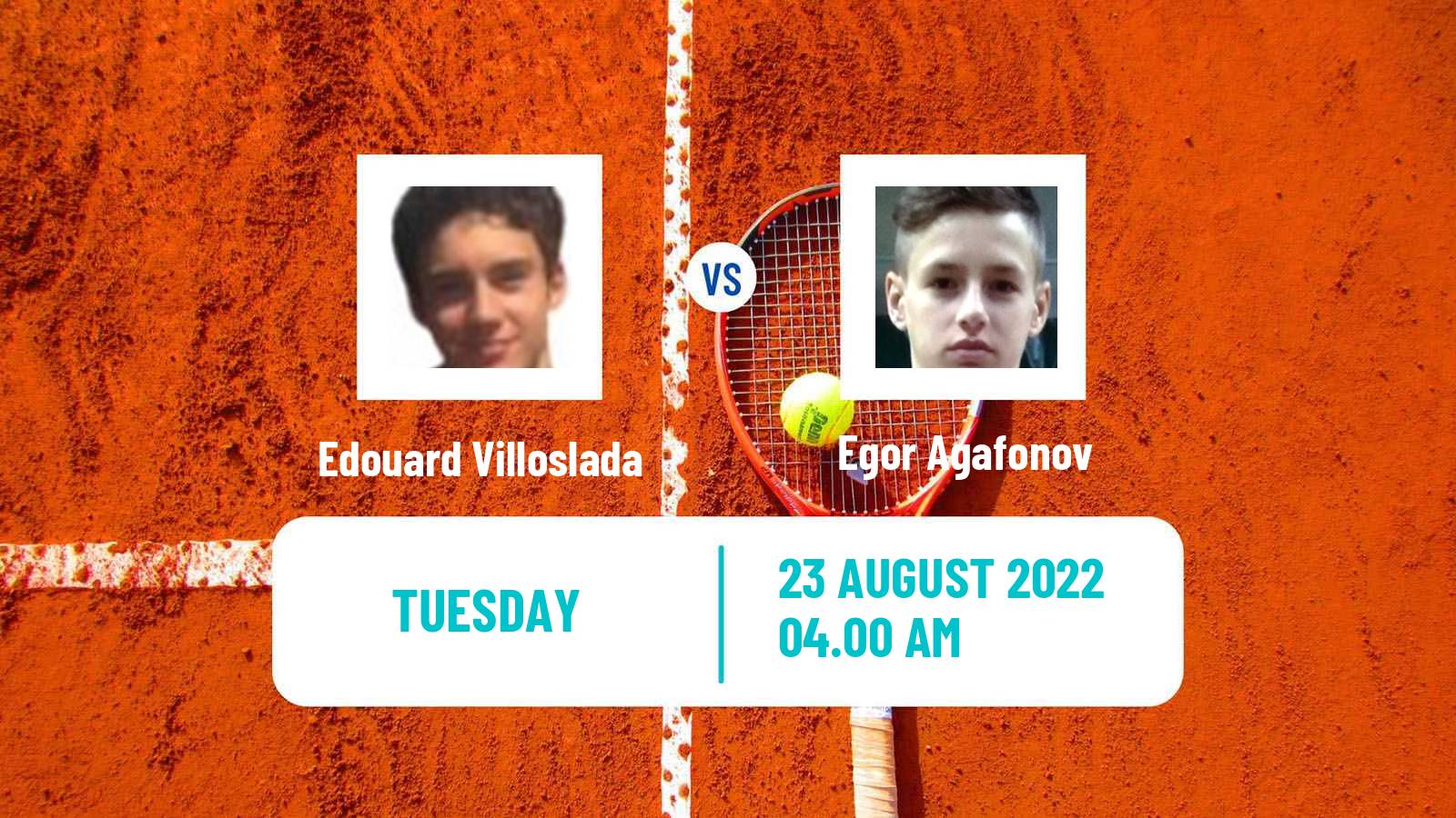 Tennis ITF Tournaments Edouard Villoslada - Egor Agafonov