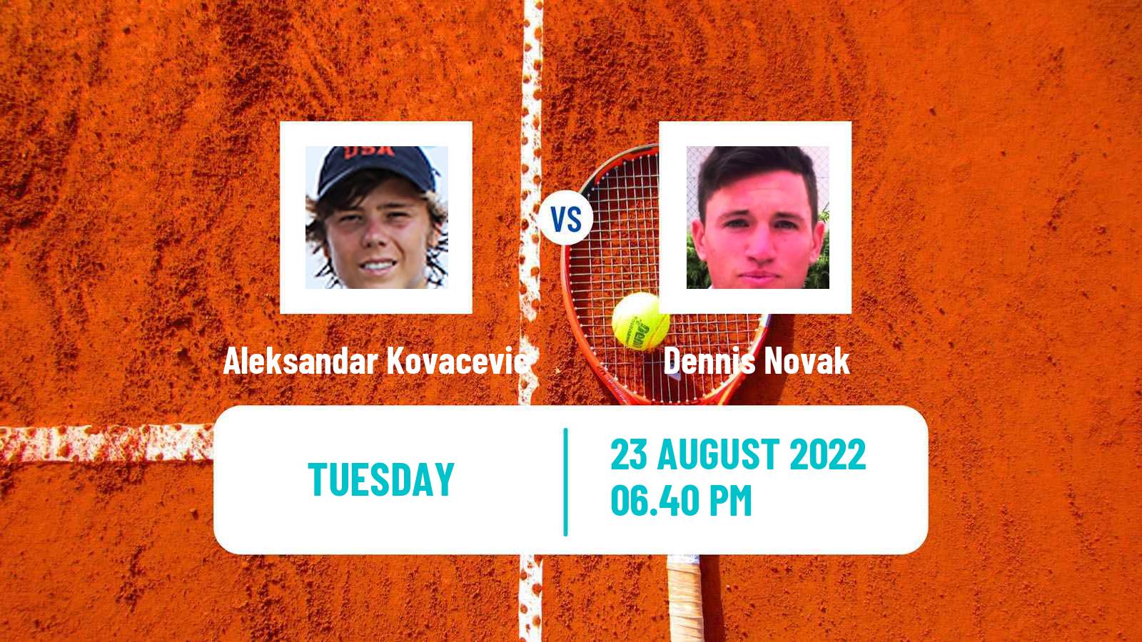 Tennis ATP US Open Aleksandar Kovacevic - Dennis Novak