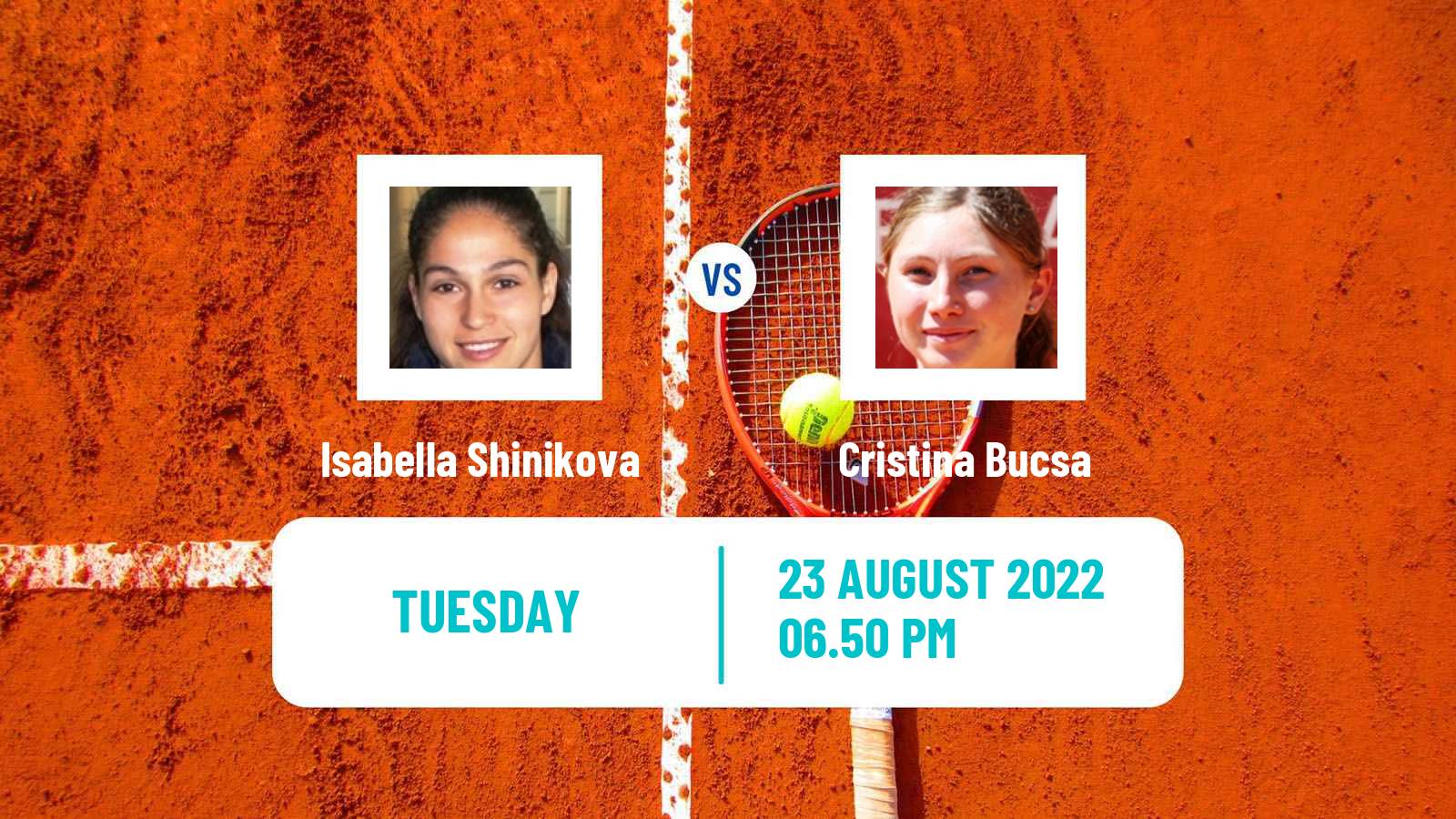 Tennis WTA US Open Isabella Shinikova - Cristina Bucsa