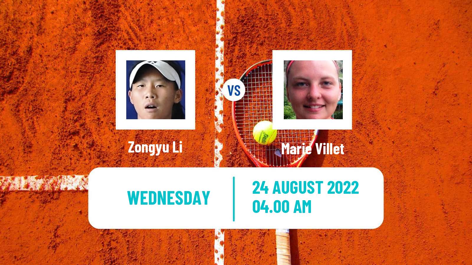 Tennis ITF Tournaments Zongyu Li - Marie Villet