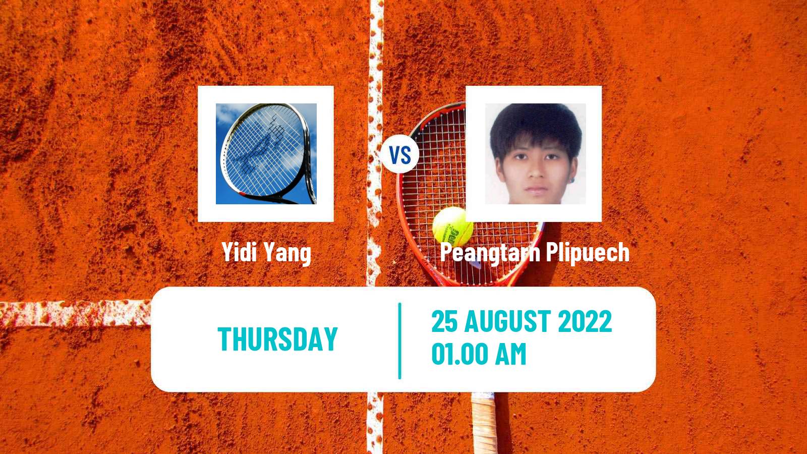 Tennis ITF Tournaments Yidi Yang - Peangtarn Plipuech