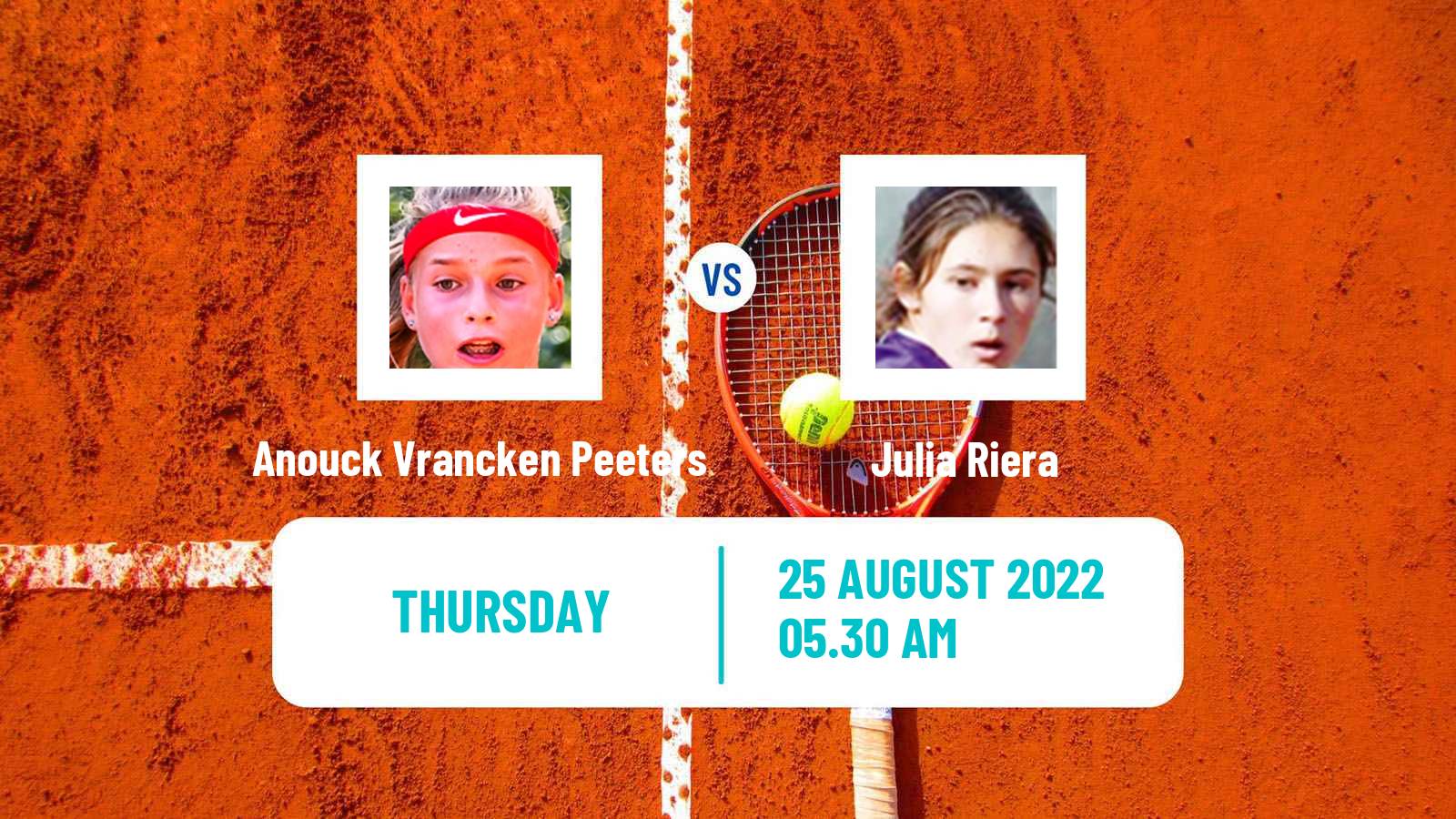 Tennis ITF Tournaments Anouck Vrancken Peeters - Julia Riera