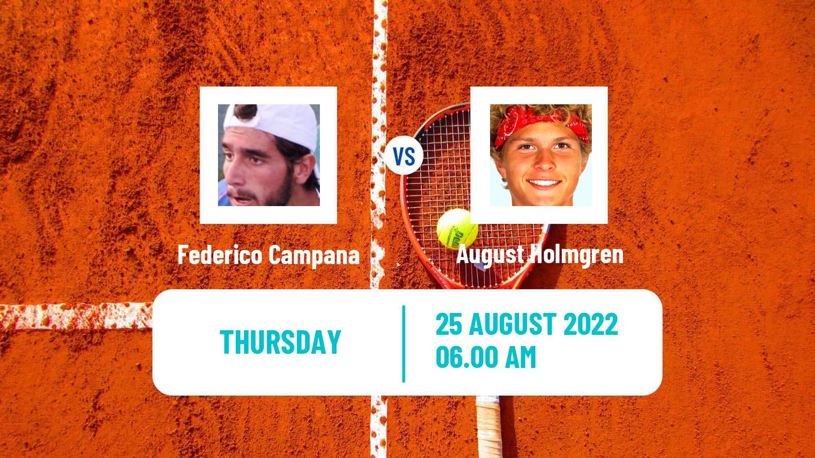 Tennis ITF Tournaments Federico Campana - August Holmgren