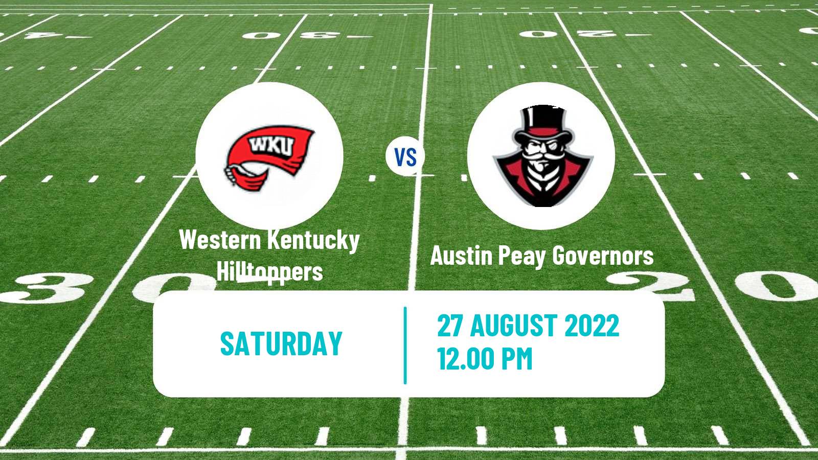 American football NCAA College Football Western Kentucky Hilltoppers - Austin Peay Governors