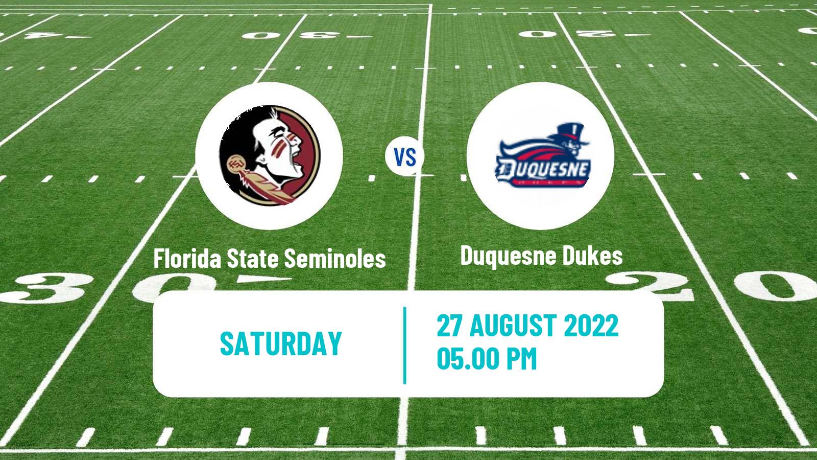 American football NCAA College Football Florida State Seminoles - Duquesne Dukes