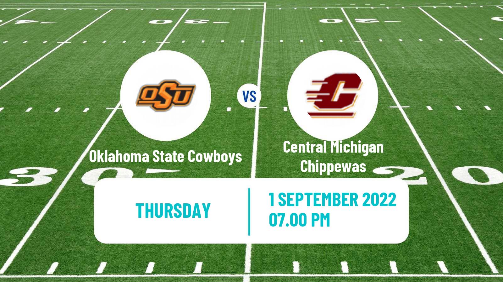 American football NCAA College Football Oklahoma State Cowboys - Central Michigan Chippewas