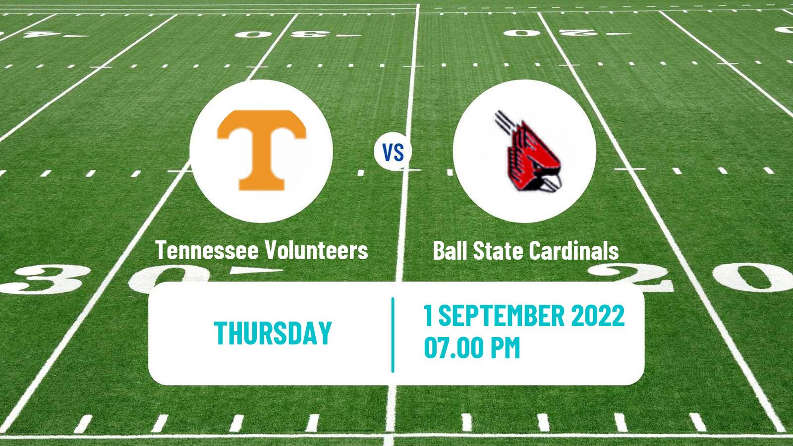 American football NCAA College Football Tennessee Volunteers - Ball State Cardinals