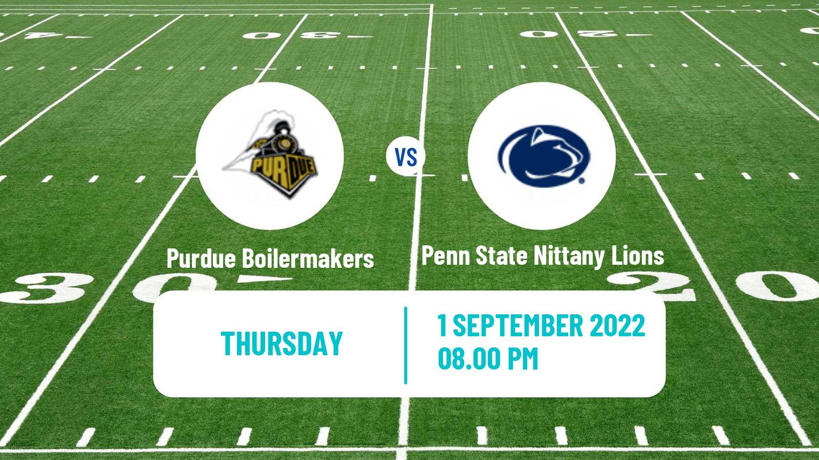 American football NCAA College Football Purdue Boilermakers - Penn State Nittany Lions