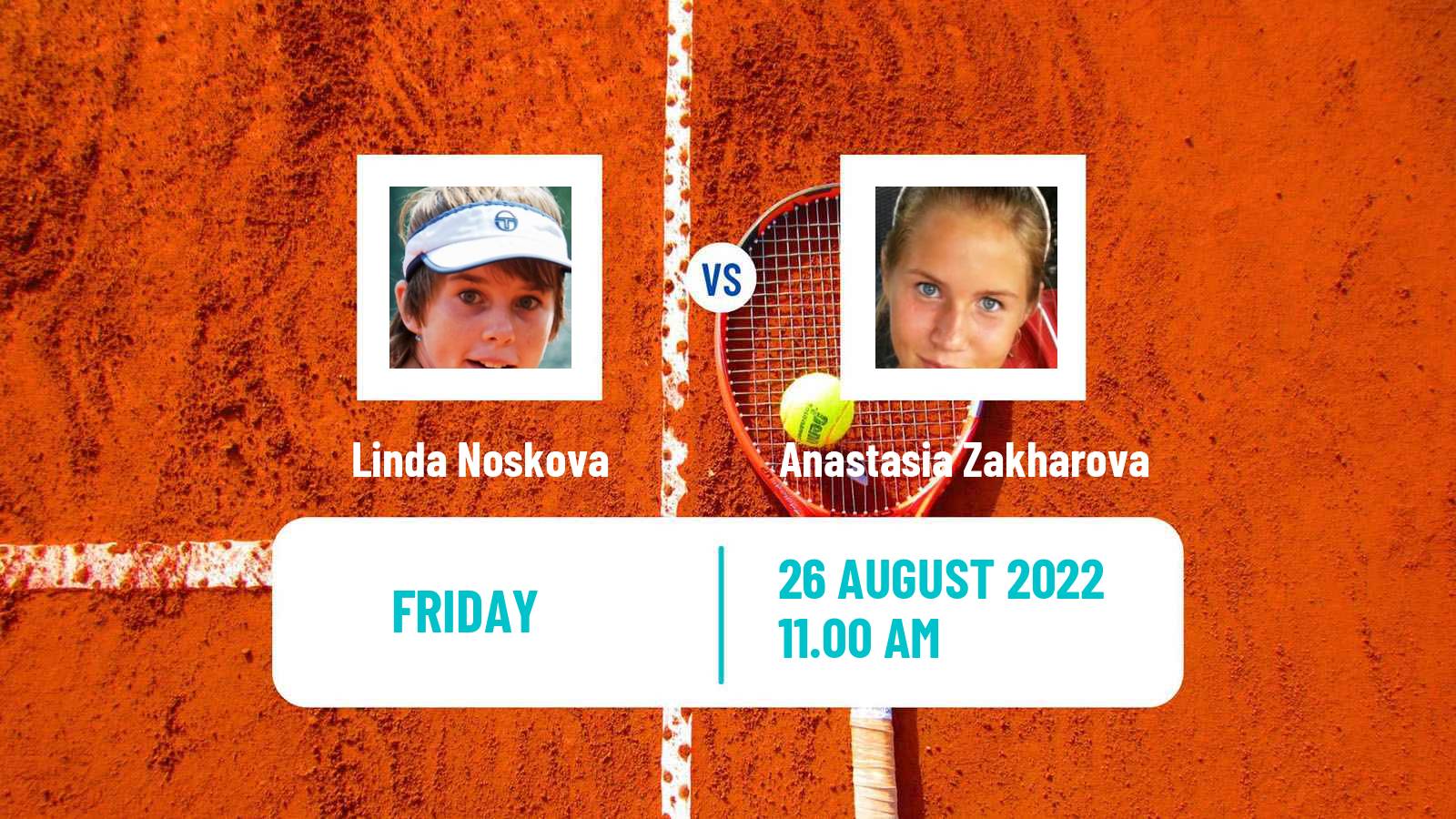 Tennis WTA US Open Linda Noskova - Anastasia Zakharova
