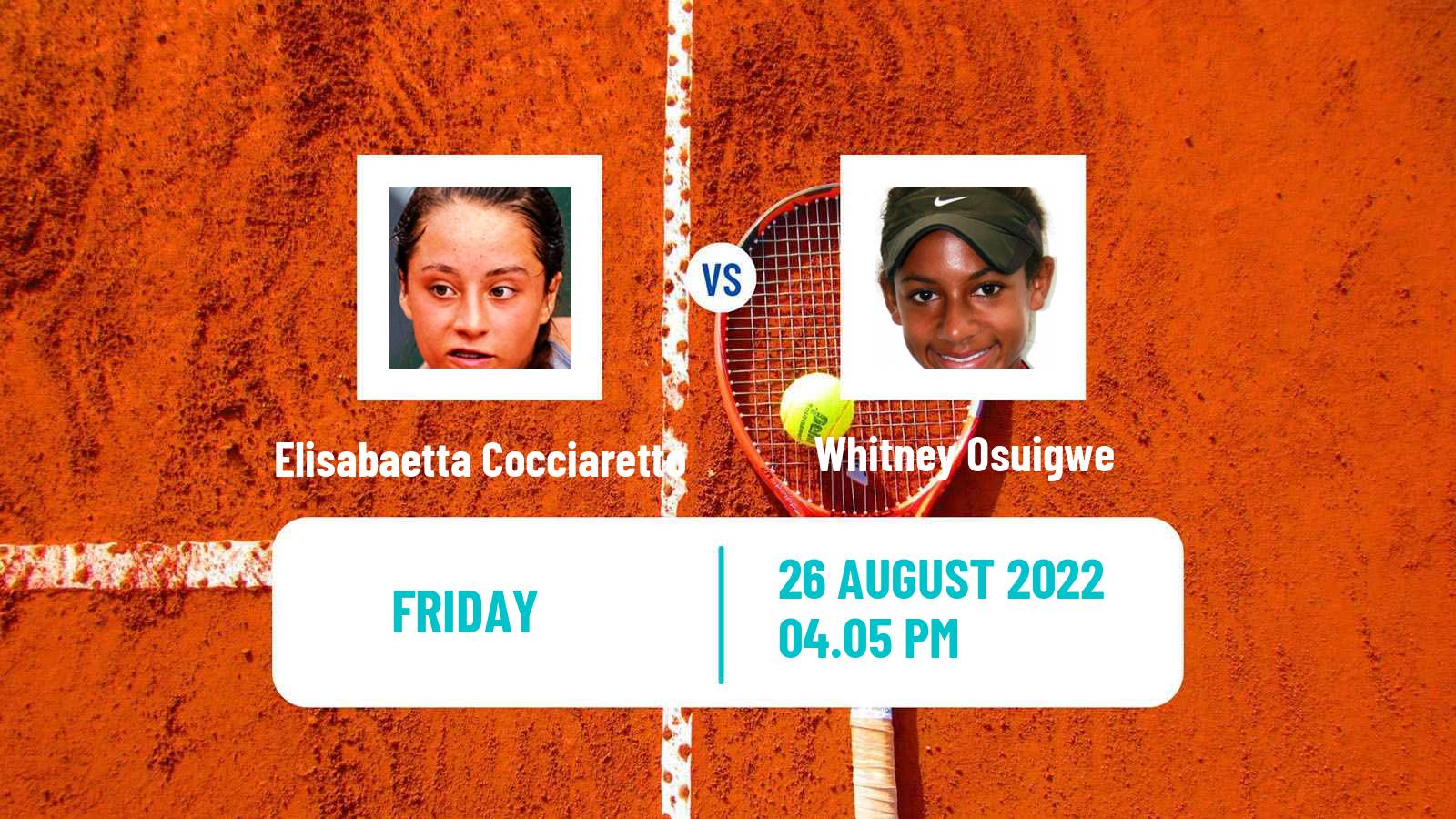 Tennis WTA US Open Elisabaetta Cocciaretto - Whitney Osuigwe