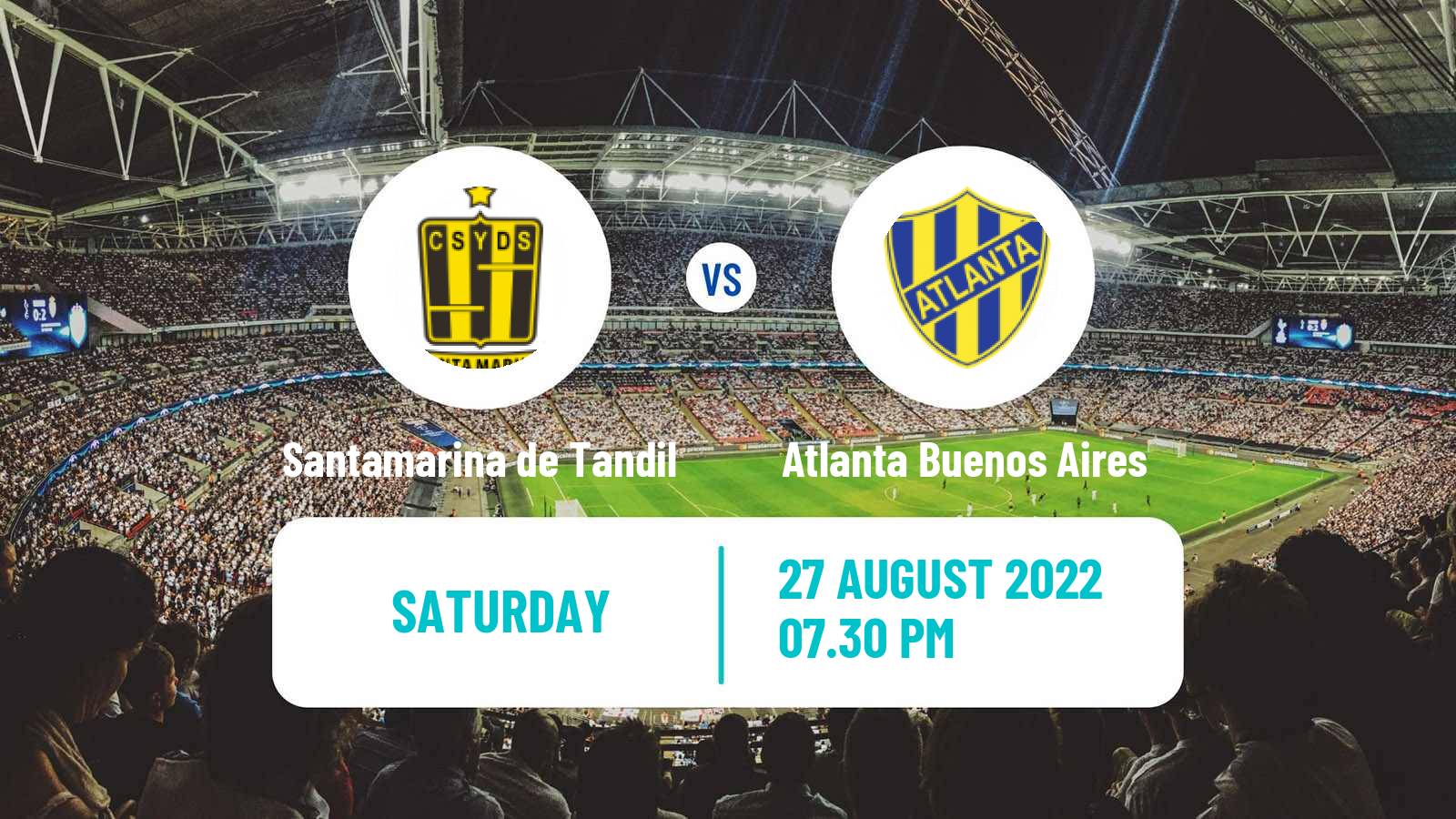 Soccer Argentinian Primera Nacional Santamarina de Tandil - Atlanta Buenos Aires