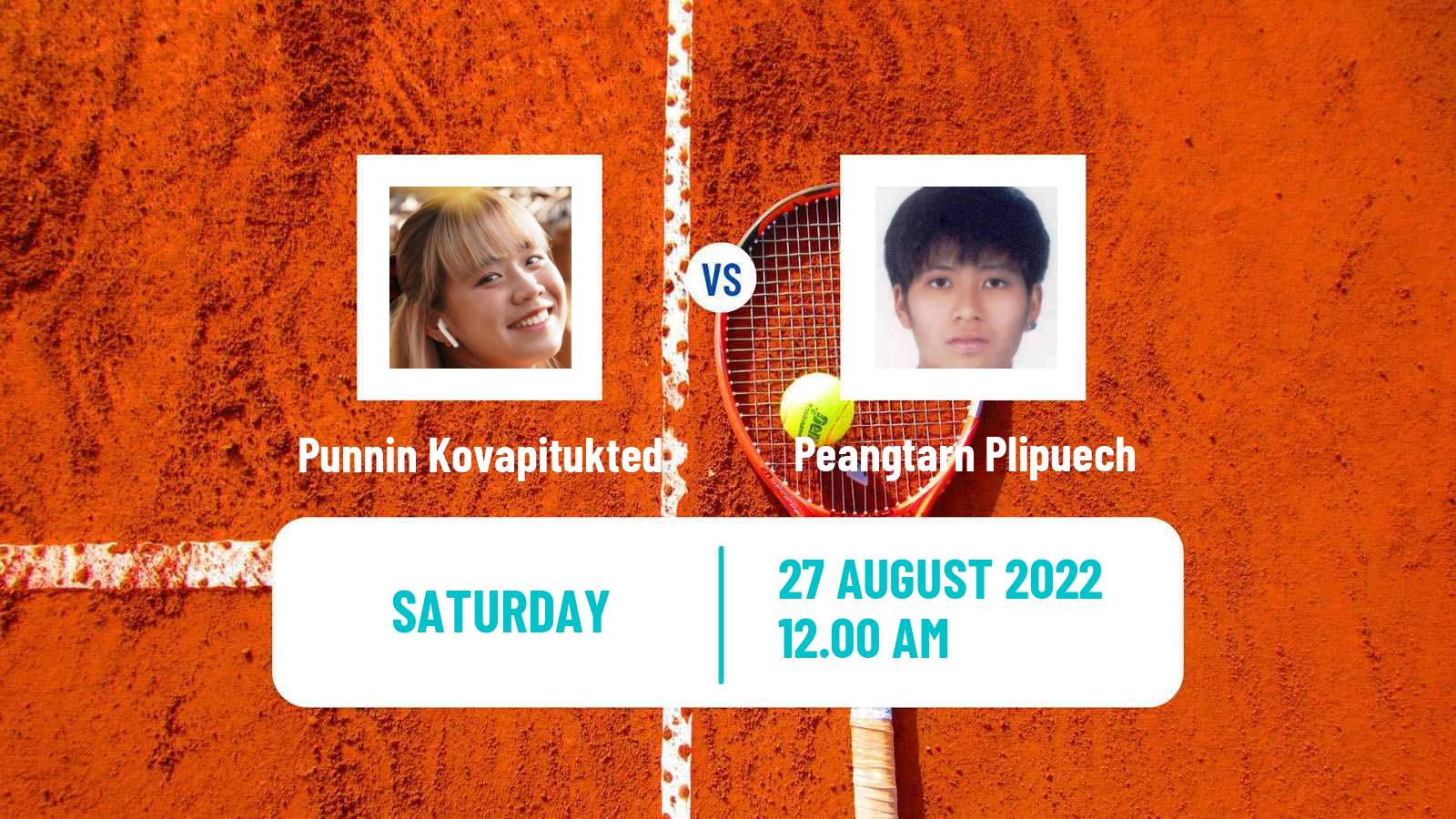 Tennis ITF Tournaments Punnin Kovapitukted - Peangtarn Plipuech