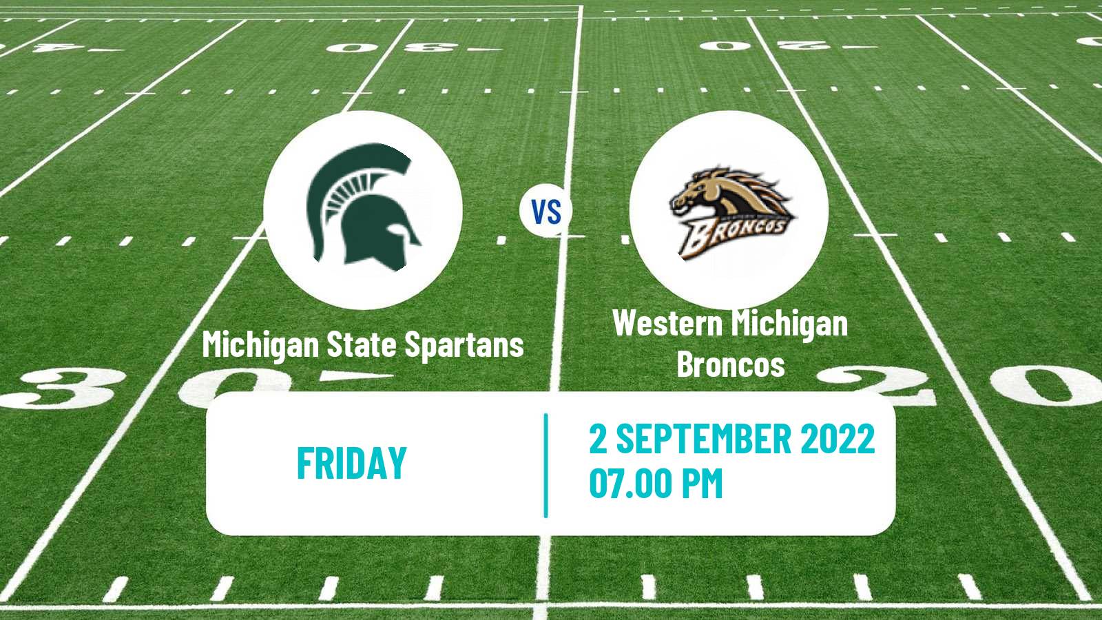 American football NCAA College Football Michigan State Spartans - Western Michigan Broncos