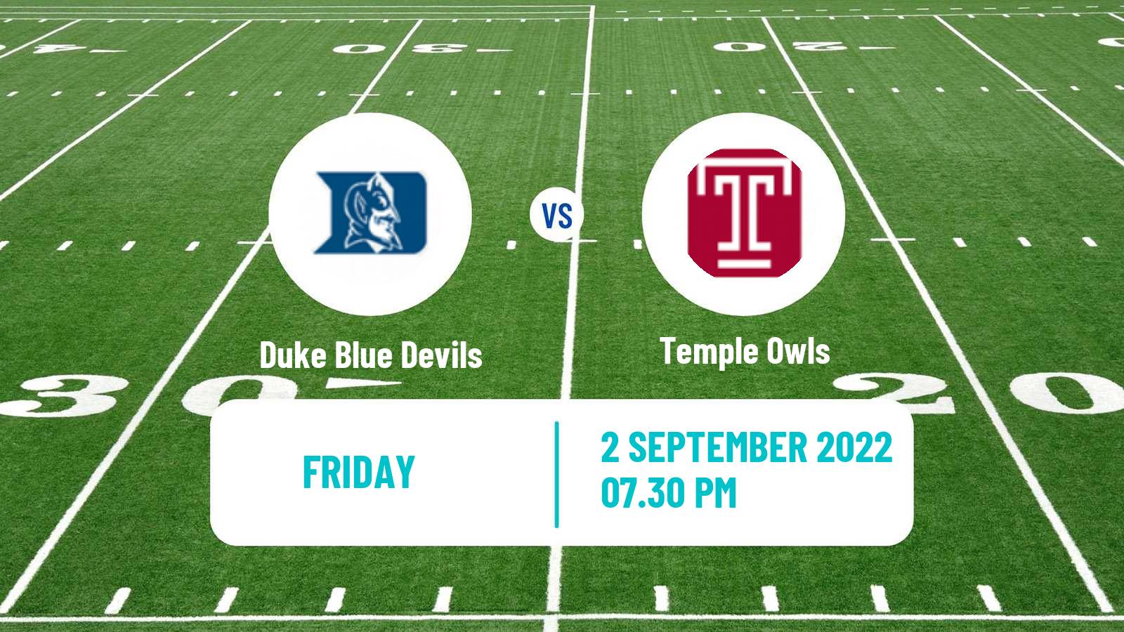 American football NCAA College Football Duke Blue Devils - Temple Owls