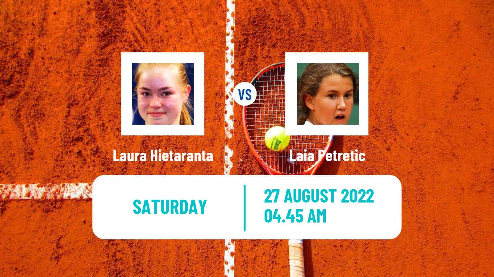 Tennis ITF Tournaments Laura Hietaranta - Laia Petretic