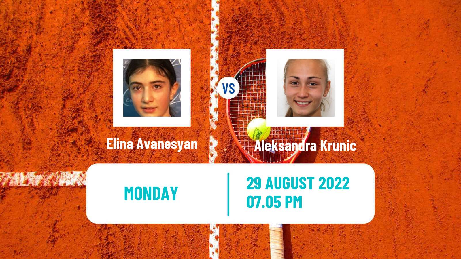Tennis WTA US Open Elina Avanesyan - Aleksandra Krunic