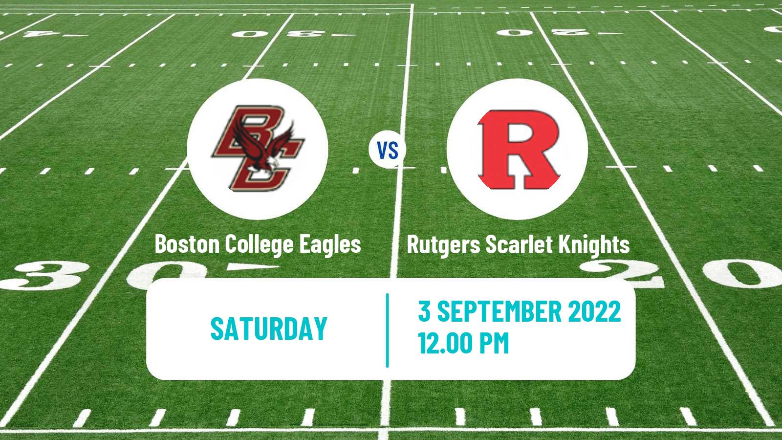 American football NCAA College Football Boston College Eagles - Rutgers Scarlet Knights