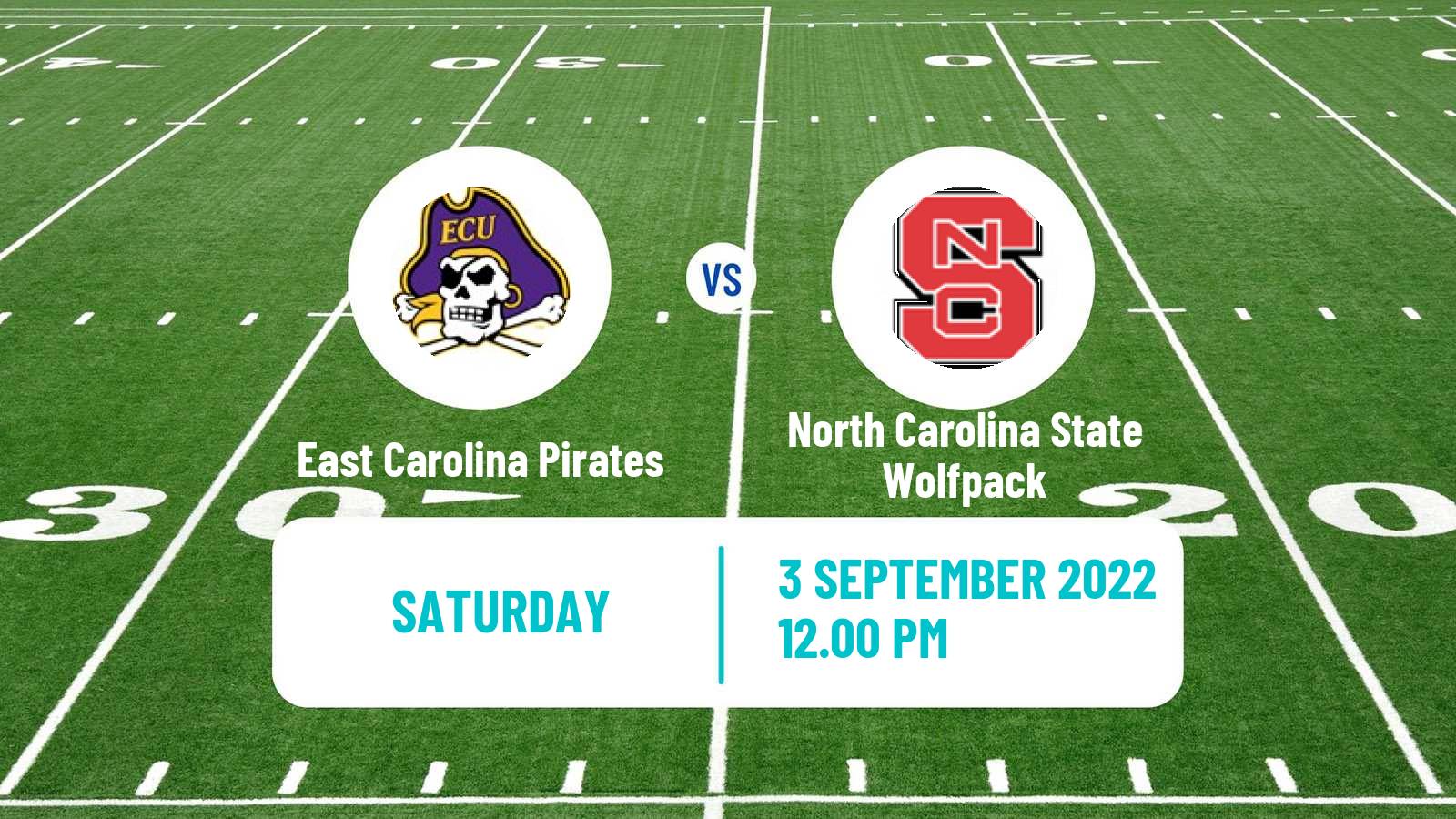 American football NCAA College Football East Carolina Pirates - North Carolina State Wolfpack