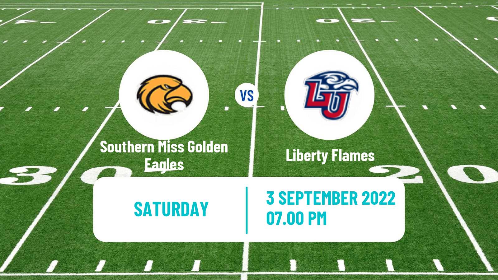 American football NCAA College Football Southern Miss Golden Eagles - Liberty Flames